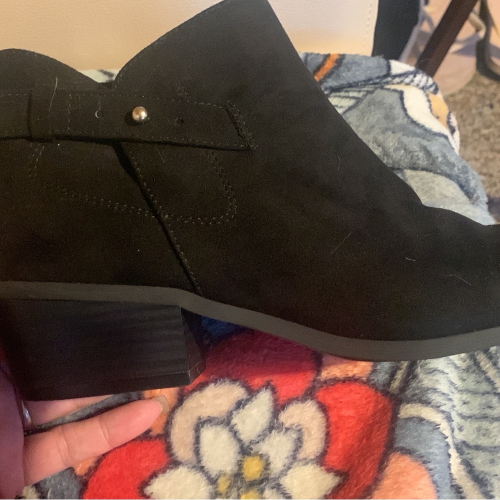 Women’s Black Suede-Look Ankle Bootie